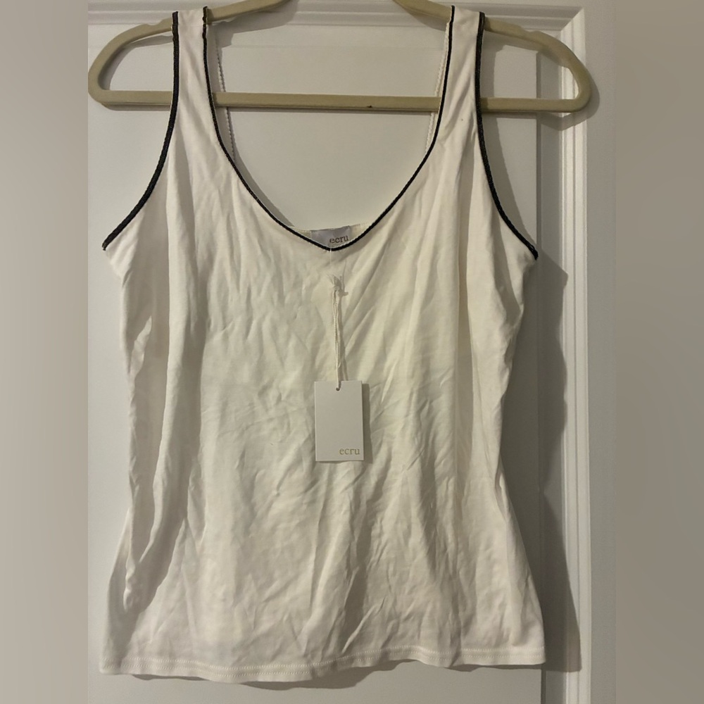 Ecru Women's Cream Camisole with Black Trim